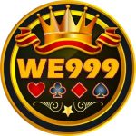 WE999 Game official logo with golden crown and casino card suits Pakistan 2026
