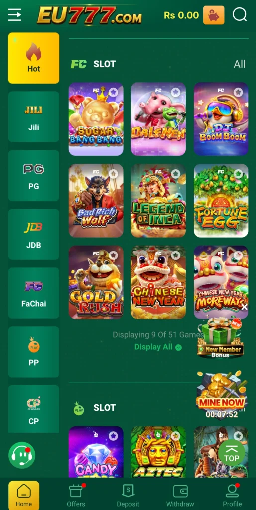 EU777 Pragmatic Play slots like Aztec Gems, Code of Cairo and Big Bass in Pakistan