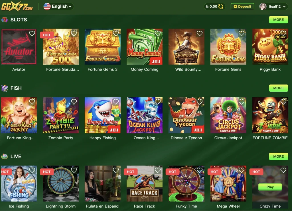 GGX77 Game login screen with mobile number and password fields for Pakistani users