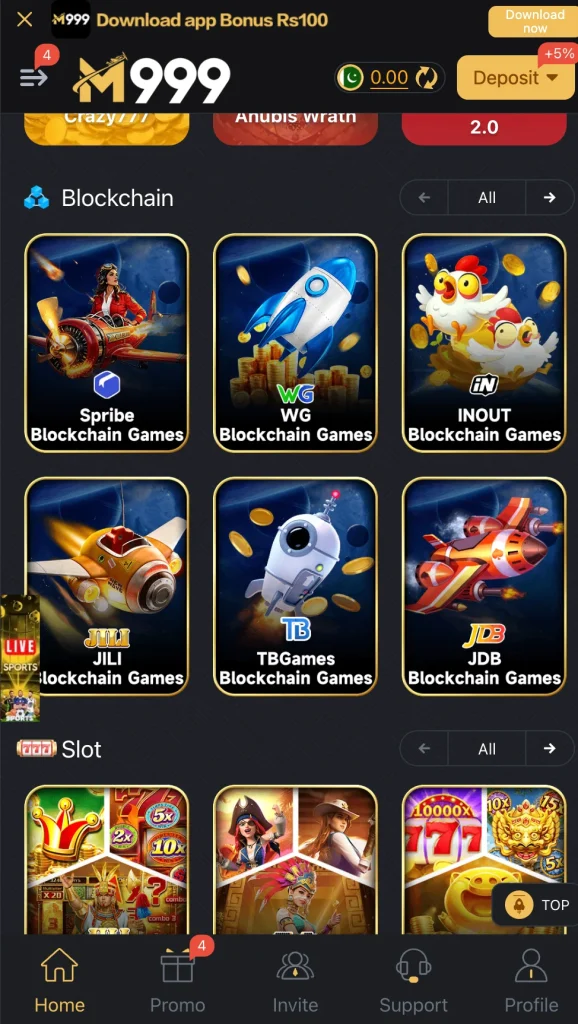 M999 blockchain crash games Spribe, WG, INOUT, JILI, TBGames and JDB in Pakistan