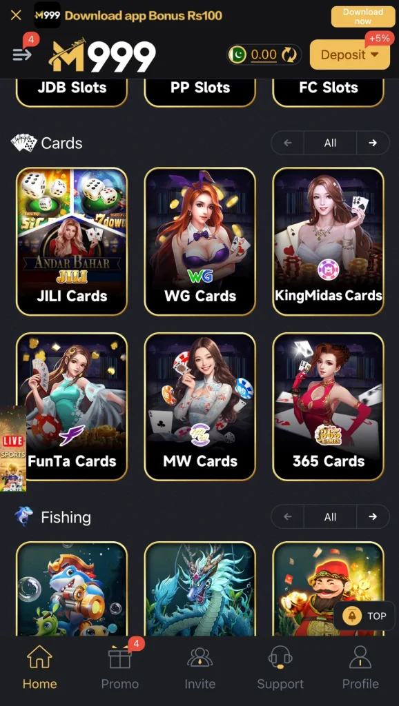M999 card games like JILI, WG, KingMidas and fishing games in Pakistan