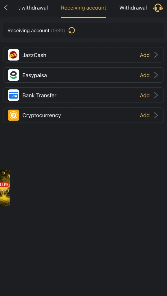 M999 deposit screen with JazzCash, Easypaisa and crypto bonus in Pakistan