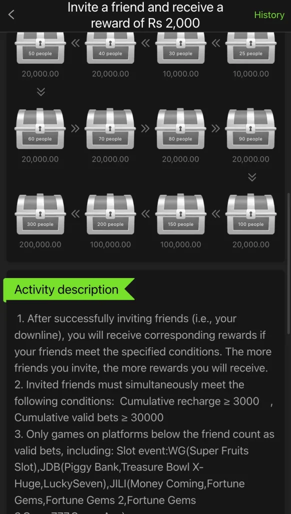 VK999 Game referral maximum reward Rs200000 at 300 people with deposit and bet conditions Pakistan