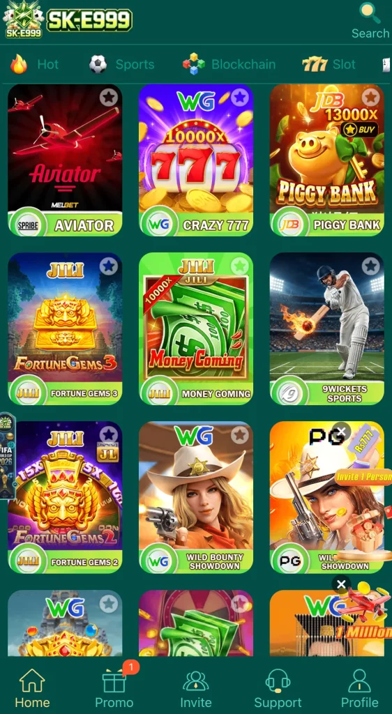 E999 Game hot games including Aviator Crazy 777 Piggy Bank Fortune Gems 3 Money Coming for Pakistani players